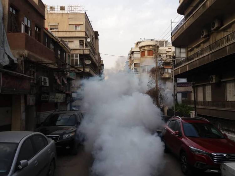 مع ازدياد انتشار الحشرات . محافظة دمشق تعلن عن برنامج أسبوعي لرش المبيدات يغطي كافة أحياء المدينة